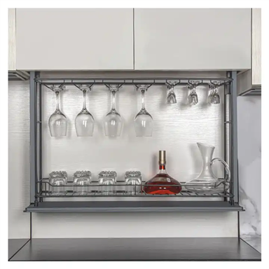 Moderna skapja viedās mājas dizaina vīna skapja glabāšanas plaukts