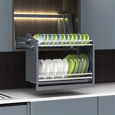 Virtuves metāla elektriskā paceļamā groza trauku plaukts